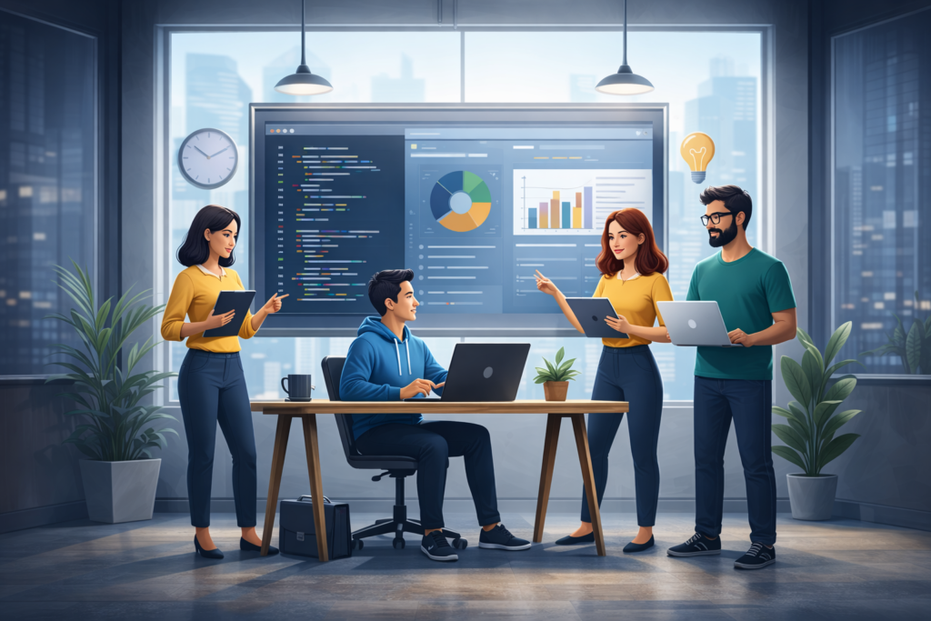 Conceptual illustration representing the Toolkno team